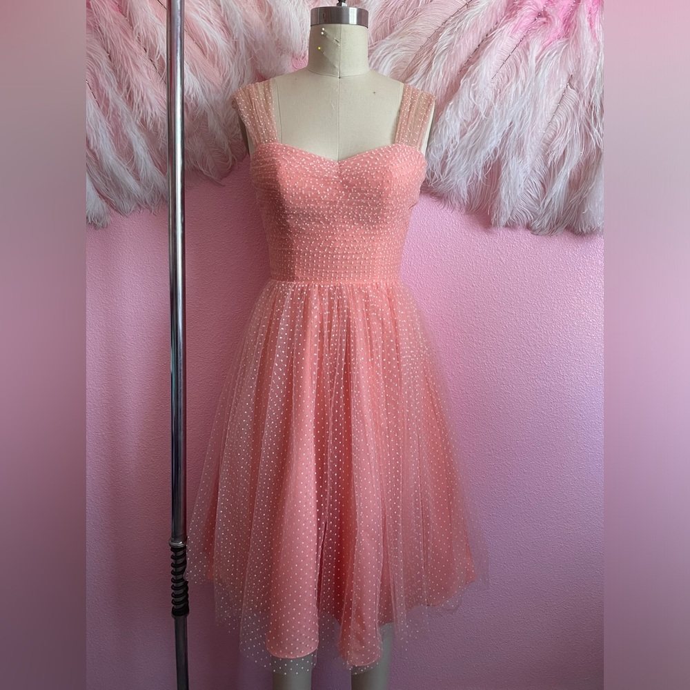 Unique Vintage Peach Cocktail Dress